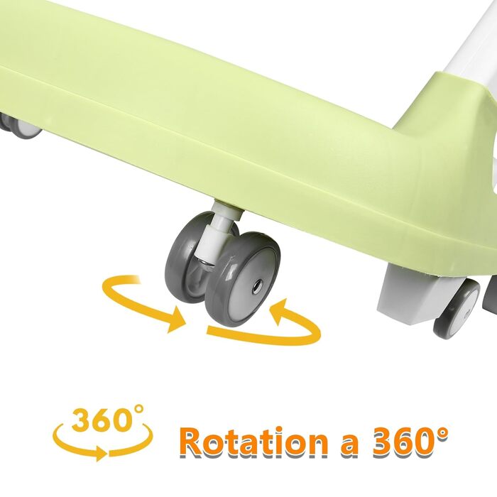 Дитячі ходунки Homewell 2-в-1, регульована висота в 3 положеннях, допоміжний пристрій для ходьби, навчальний центр з клавішами піаніно, розвиваючі ходунки, ходунки для дітей 624 місяців (світло-зелені)