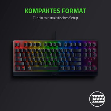 Американська розкладка QWERTY Американська розкладка BlackWidow V3 TKL Зелений клавішний перемикач, 3 Tenkeyless -