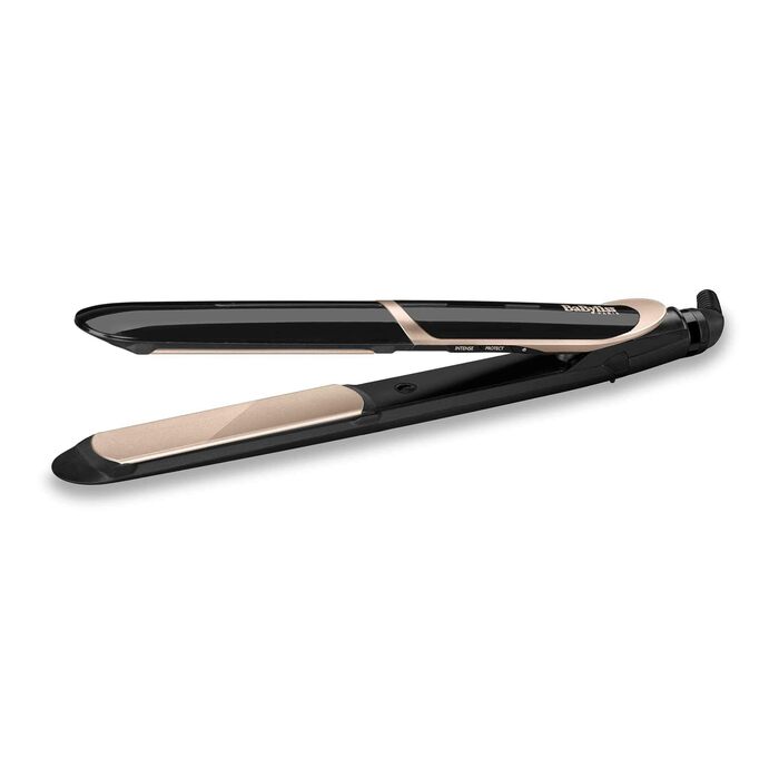 Набір BaByliss фен Cordkeeper 2000W з автоматичним змотуванням кабелю в ручку (D373E) та випрямляч Super Smooth з іонною технологією (ST393E, 140C - 235C), чорний