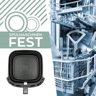 Фритюрниця HEINRICHS з нержавіючої сталі з цифровим світлодіодним дисплеєм РК-дисплей сенсорний, 8 програм 1800 Вт для фритюрниці без олії Фритюрниця Функція таймера фритюрниці, Heinrich (8 л XXL)