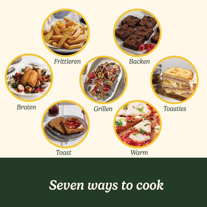 Міні-піч для фритюрниці Cuisinart 7 в 1 смаження у фритюрі, смаження, запікання, гриль, тости, підсмажування та підтримання тепла 2 режими нагрівання, велика ємність 17 л На 30 швидше Енергоефективний темно-сірий