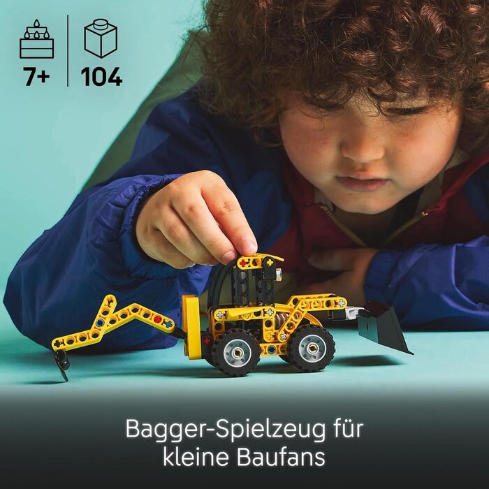 Екскаватор-навантажувач LEGO Technic, набір конструкторів для хлопчиків і дівчаток від 7 років, транспортний засіб, розвиваюча ігр