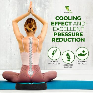 Подушка-пончик для сидіння з гемороєм у куприку - подушка з піни з ефектом пам&39яті для полегшення болю в післяпологовому періоді, при болях у простаті, куприку, ішіасі, геморої, вагітності та пролежнях - охолоджувальна гелева подушка-пончик для сидіння