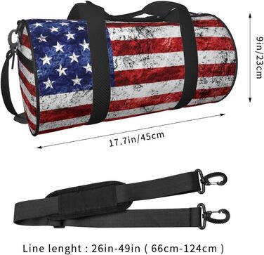 Спортивна сумка для подорожей, сумка на ніч, з принтом американського прапора, День Незалежності, 4 липня, чорна, універсальний розмір