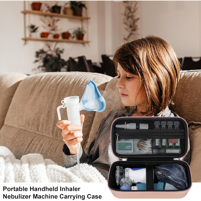 Чохол для портативного ручного інгалятора-небулайзера для дорослих і дітей, дорожній чохол для розпірки астматичного інгалятора, тримач для ручного інгалятора-небулайзера, рожеве золото