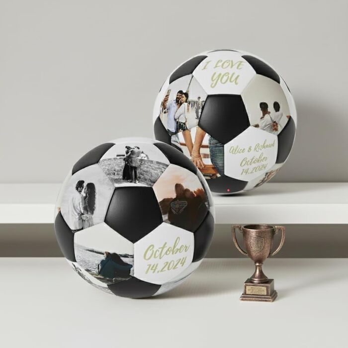 Персоналізований футбольний м&39яч з фото, іменем, текстом, логотипом. Індивідуальний футбольний подарунок. Персоналізований подарунок на день народження. Персоналізовані подарунки для хлопчиків, дівчаток, татів, футбольних уболівальників, синів та дочок.