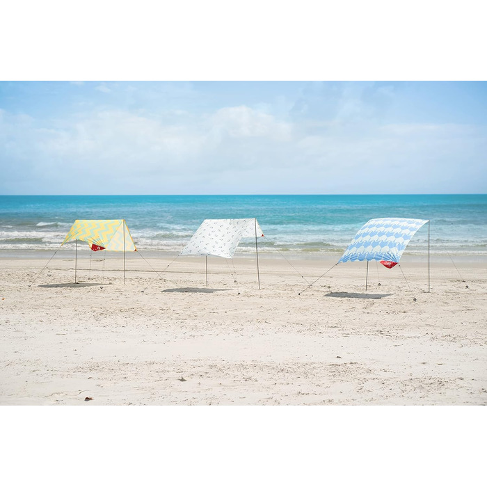 Пляжний сонцезахисний намет Red Suricata Teepee Захист від сонця на пляжі для 1-2 осіб, пляжна парасолька UPF50 з 2 алюмінієвими стійками та поперечиною, 4 міцними гвинтами для кріплення до землі Легкий сонцезахисний намет Tulum Cotton