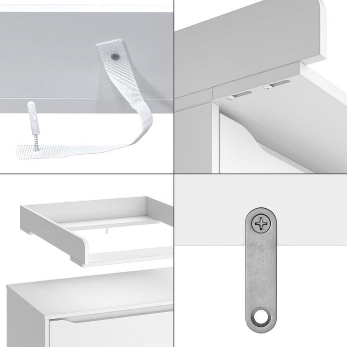 Насадка для пеленального столика Vicco Wicko, біла, 60 x 76 см (60 см без роздільника)