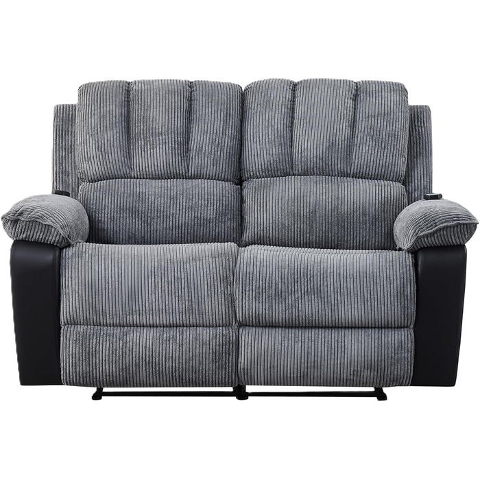 Розкішне багатофункціональне масажне крісло LSLIFE з підігрівом електричного масажного дивана, кріслом для телевізора, шезлонгом, відкидним кріслом, високоякісною шкірою, ергономічним одномісним диваном, заряджається через USB (сіре двоспальне ліжко)