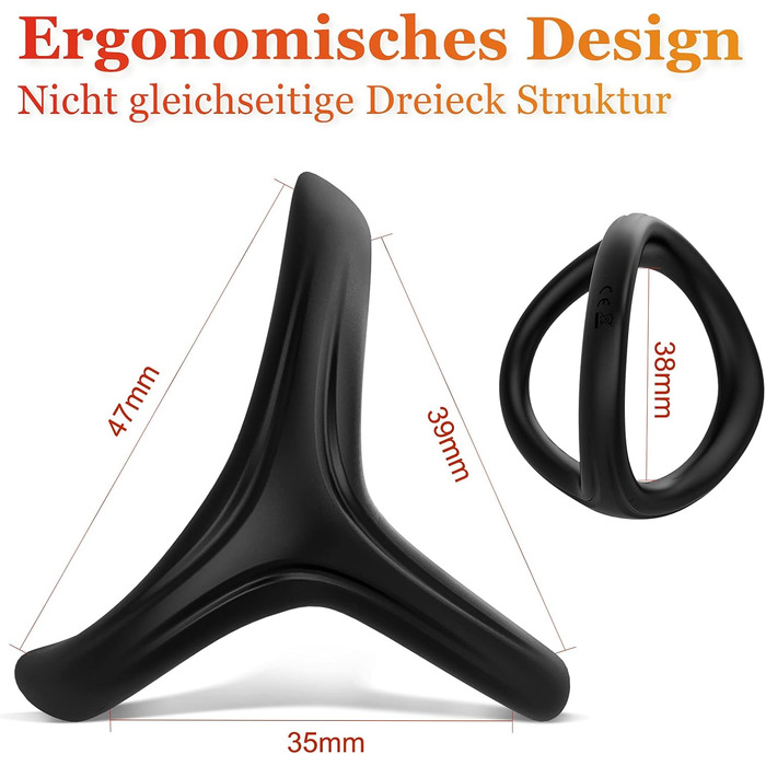 Ерекційне кільце Huuime, з ремінцем для мошонки, чорний, силікон