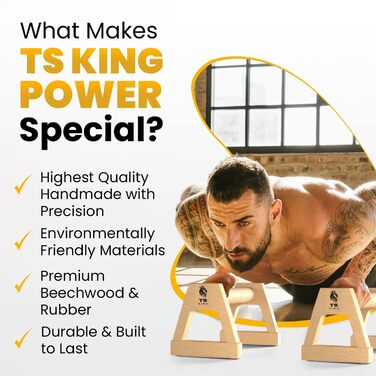 Великі ручки для віджимань 2 нековзні та захисні для суглобів дерев&39яні ручки ідеальне обладнання для паралельних занять та калістеніки для тренувань з власною вагою в приміщенні та на вулиці ідеально підходить для віджимань та стійки на руках