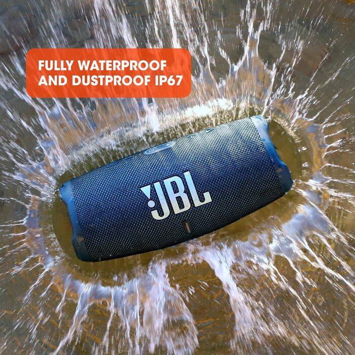 Колонка JBL Charge 5 білого кольору - Водонепроникний портативний бумбокс з інтегрованим банком живлення - Один заряд акумулятора