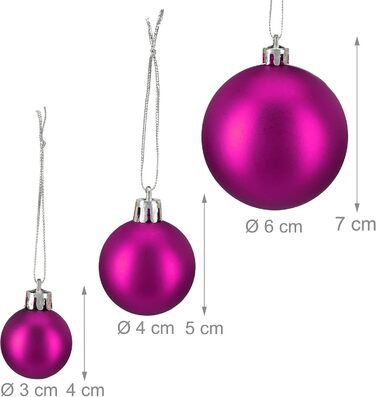 Різдвяні кульки набір із 100 шт рожеві Relaxdays