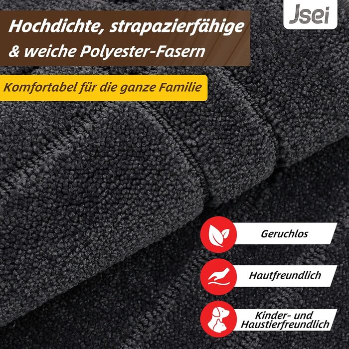 Килимок JSEI для приміщень, що вловлює бруд, 80x120 см, нековзний килимок для дверей, який можна прати в пральній машині, абсорбуючий та брудовідштовхувальний килимок для вітальні, килимок для собак, вхід, передні двері та коридор, темно-сірий 80 x 120 см