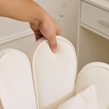 Крісло-туалетний столик зі спинкою у формі пелюсток, крісло для вітальні, крісло для читання з подушкою-бантом (біле)