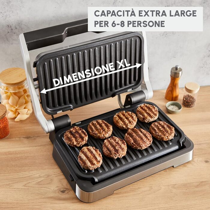 Електрогриль Moulinex Optigrill 4in1 XL гриль та піч в одному пристрої, на 6-8 осіб, 12 автопрограм, індикатор готовності, антипригарне покриття, GI784D