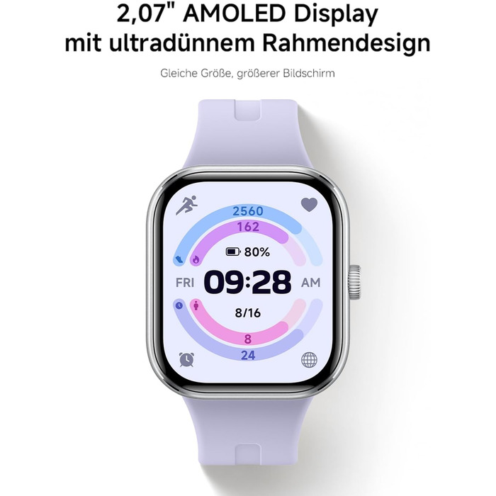 Розумний годинник XIAOMI Redmi Watch 5, відстеження спорту та фітнесу, 2.07-дюймовий AMOLED-дисплей, 24 дні роботи від батареї, понад 150 спортивних режимів, моніторинг серцевого ритму, відстеження сну, водонепроникність 5 атм, GPS, Android та iOS, чорний