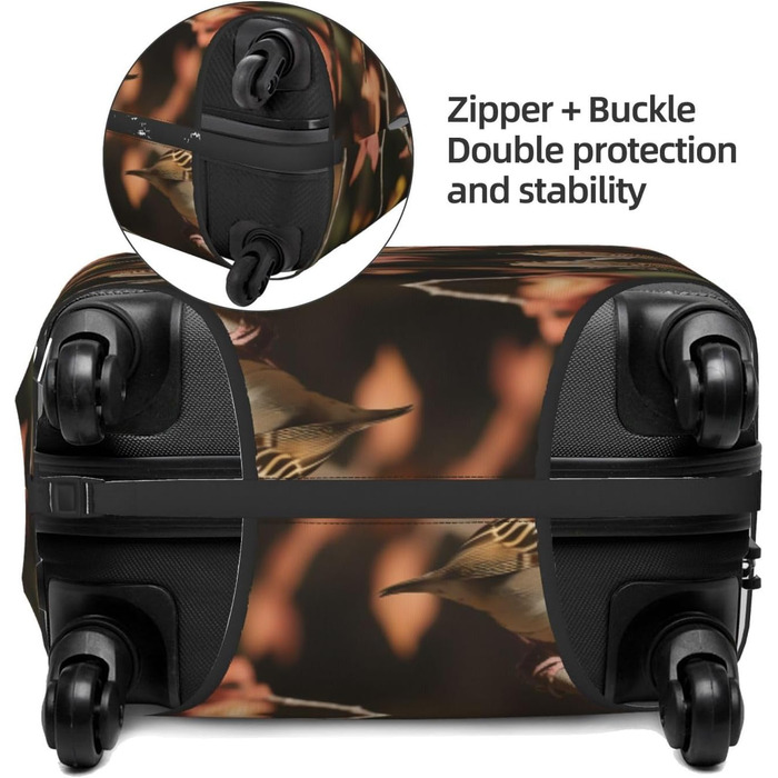 Чохол для валізи Sparrow, міцний захист, підходить для багажу розміром 45,7 - 81,3 см, малий, Чорний