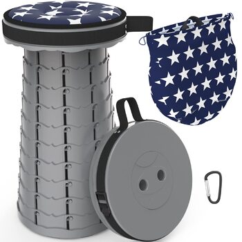 Портативний складаний стілець з подушкою, складний кемпінговий стілець, телескопічний складаний стілець для дорослих для походів, риболовлі, подорожей, барбекю, вантажопідйомність 200 кг з сумкою для перенесення, сірий