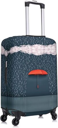 Чохол для валізи BAFAFA з принтом червоних парасольок, еластичний захист від подряпин та пилу, чорний, розмір 90