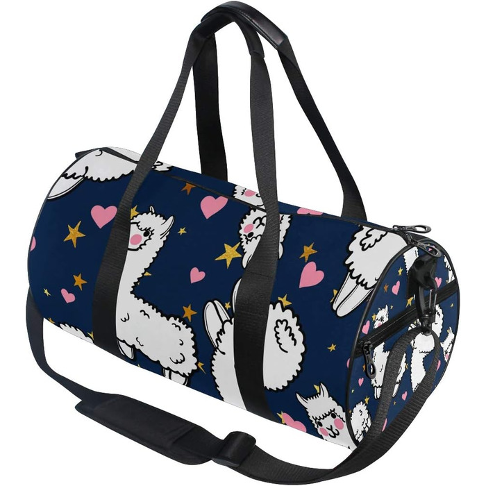 Біла лама, рожеве серце, спортивна сумка, дорожня сумка з тканини, сумка для вікенду, валіза, сумка для чоловіків та жінок, для спорту та подорожей