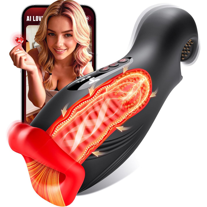 Мастурбатор для чоловіків з двосторонніми намистинами, 9 налаштувань вібрації, секс-іграшка для чоловіків, мастурбатор, вібратор для пеніса з 4 хвилями всмоктування, набір секс-іграшок для чоловіків з ручним тренажером та керуванням за допомогою застосунк