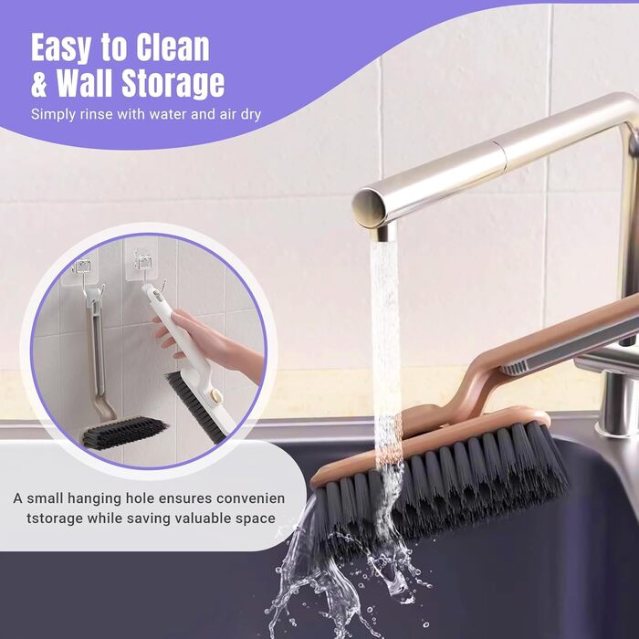 Щітка для затірки для ванної кімнати - щітка для чищення затірки з жорсткою щетиною - для чищення настінної та підлогової плитки -