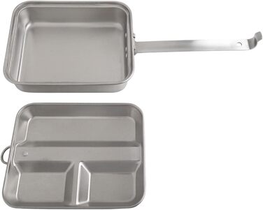 Складаний ланч-бокс з нержавіючої сталі з ручкою для кемпінгу на свіжому повітрі, легкий посуд для походів, подорожей та пікніків