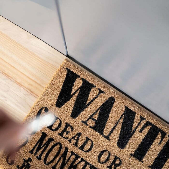 Килимок для дверей із ігрового контенту One Piece Wanted для Netflix, коричнево-чорний, виготовлений з кокосового волокна, ПВХ-підкладка. Різнокольоровий.