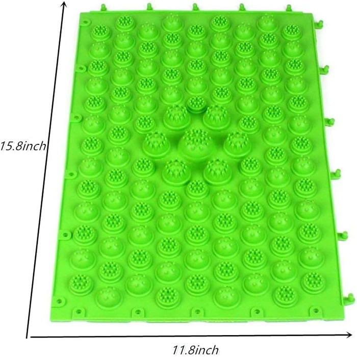 Килимок для точкового масажу yobeyi Гра Рефлексологія стопи Пластина для масажу ніг Полегшення болю Імітація кровообігу 2 шт. , зелений