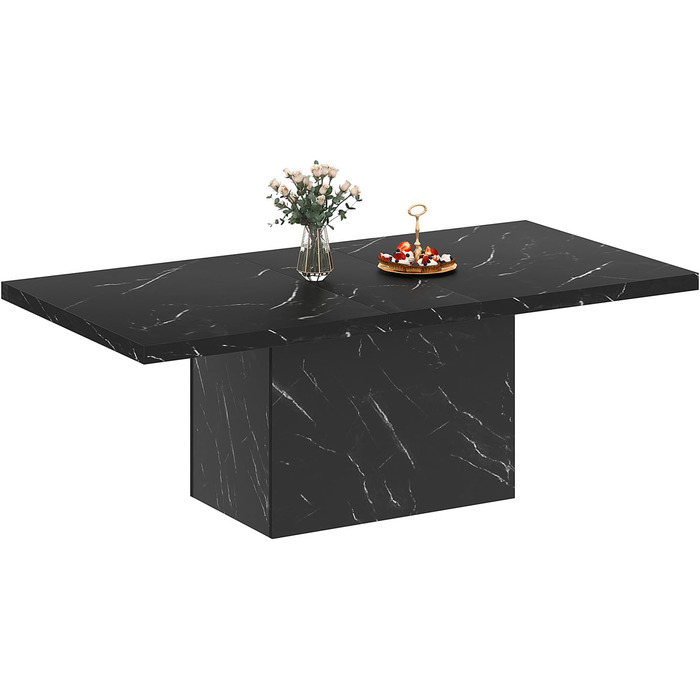 Чорний обідній стіл HSH, сучасний дерев&39яний кухонний стіл, великий стіл для 6-8 осіб, прямокутний дерев&39яний обідній стіл для дому, офісу, вітальні, чорний 180 см 180 x 80 x 76 см чорний