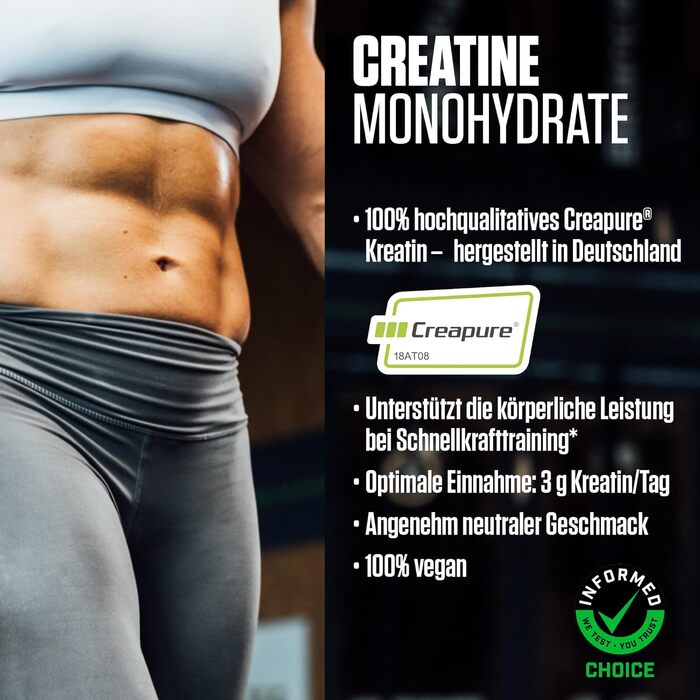 Креатин моногідрат Dymatize Creapure, 500 г – Без смаку, 147 порцій