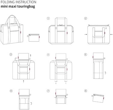 Сумка Reisenthel Mini Maxi Touringbag - складна компактна дорожня сумка з функцією кріплення на візок - водовідштовхувальна тканина Leo Macchiato Single