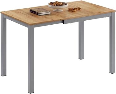 Обідній стіл Vicco Granny, дуб/сірий, 120 x 70 см, розсувний дуб/сірий 80-120 x 76 x 70