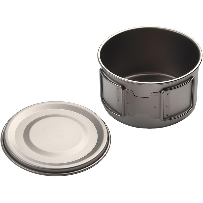 Кемпінгова миска зі складною ручкою, 450 мл або 600 мл, легкий, нержавіючий, безпечний для харчових продуктів посуд для походів, подорожей з рюкзаком та пікніків (450 мл з мисками 600 мл з