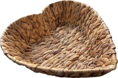 Подарунковий кошик у формі серця з водяного гіацинта натурального кольору з червоним паперовим наповнювачем та подарунковою упаковкою ідеально підходить для Різдва, Дня святого Валентина, весіль або для подарункових кошиків