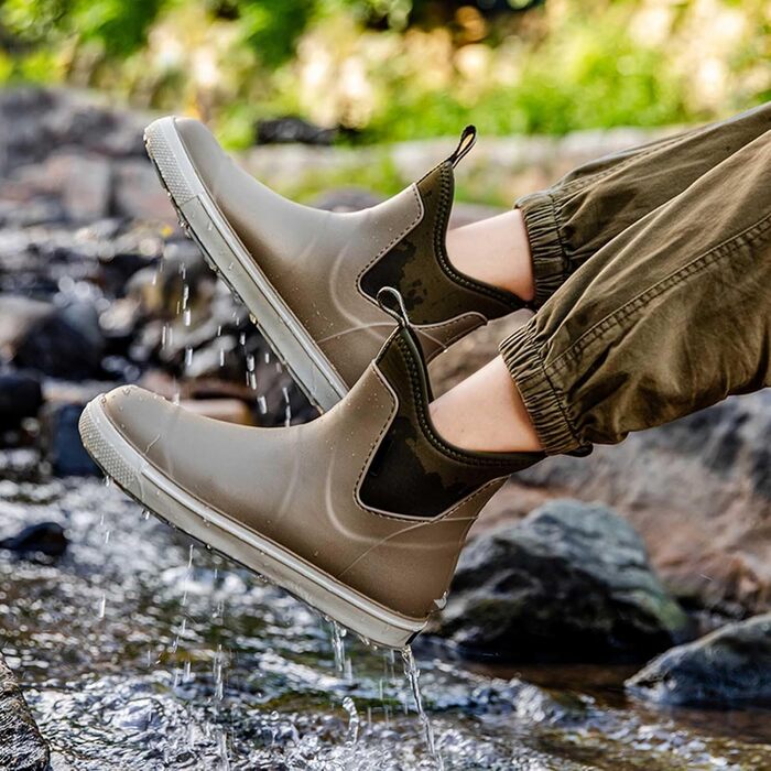 Водне взуття, гумові чоботи, нековзні, для риболовлі, катання на човні, роботи, чоловічі, для подорожей та походів, бежеві, 39 1/3 EU