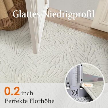 Килим кремового кольору для вітальні, 160x230 см, стиль бохо, можна прати, 3D-ефект, дитяча кімната, балкон, килимок біля ліжка, їдальня, пухнастий, короткий ворс, великий, кремовий килим 160 x 230 см (прямокутний)