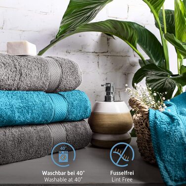 Набір Komfortec з 8 рушників з 100 бавовни, 4 банних рушники 70х140 і 4 рушники для рук 50х100 см, махровий, м'який, рушник, велик