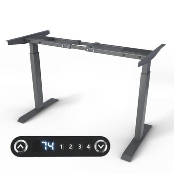 Каркас столу VESKA з регульованою висотою - Каркас столу - Каркас офісного столу з подвійним двигуном, електричним регулюванням висоти, сенсорним екраном та функцією пам&39яті (антрацит)