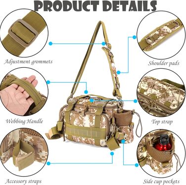 З великою місткістю, сумка для риболовлі великої місткості, водонепроникна сумка для зберігання рибалки, сумка для риболовлі на коропа, сумка на одне плече, колір жовтий