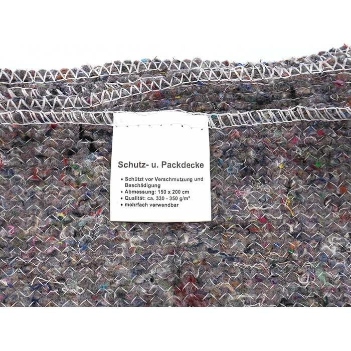 Ковдри для переїзду, меблеві ковдри, ковдри для зберігання речей, пакувальні ковдри, 150 x 200 см, 330-350 г/м, сірі, з підшиванням з обох боків (5 шт. )