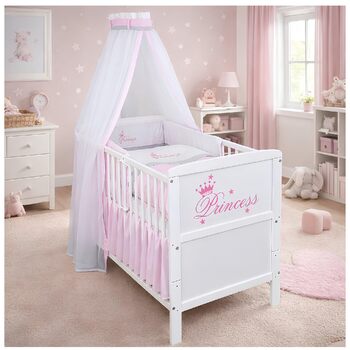 Комплект постільної білизни Generic Baby Deluxe, що трансформується в дитяче ліжко, біле, 140x70 см, Princess Bedding Set (Princess)