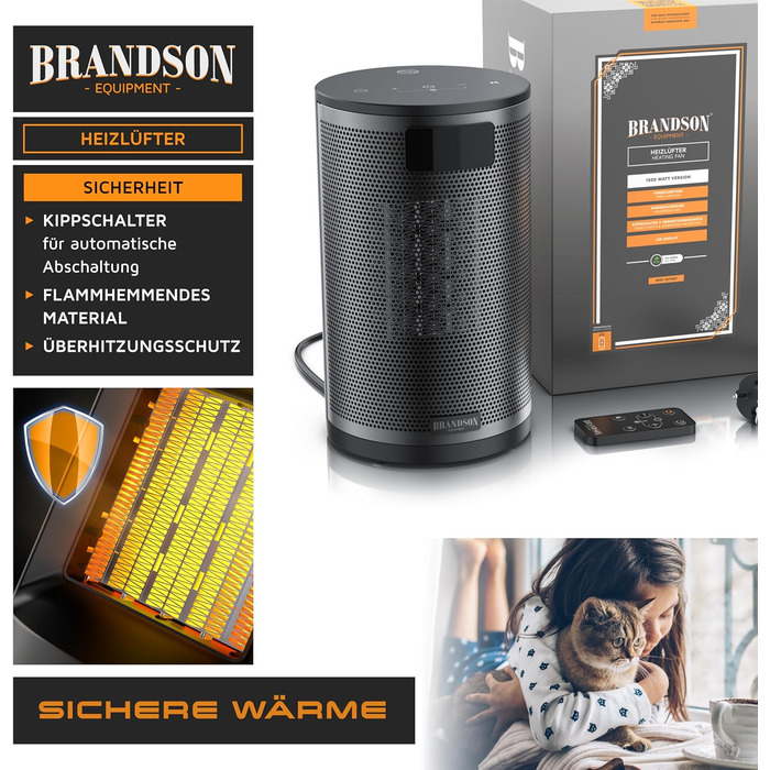 Тепловентилятор з пультом дистанційного керування - Лауреат нагород - ЕКО-режим, енергозберігаючий, тихий - 1500 Вт - 2 швидкості - Захист від перекидання та перегріву