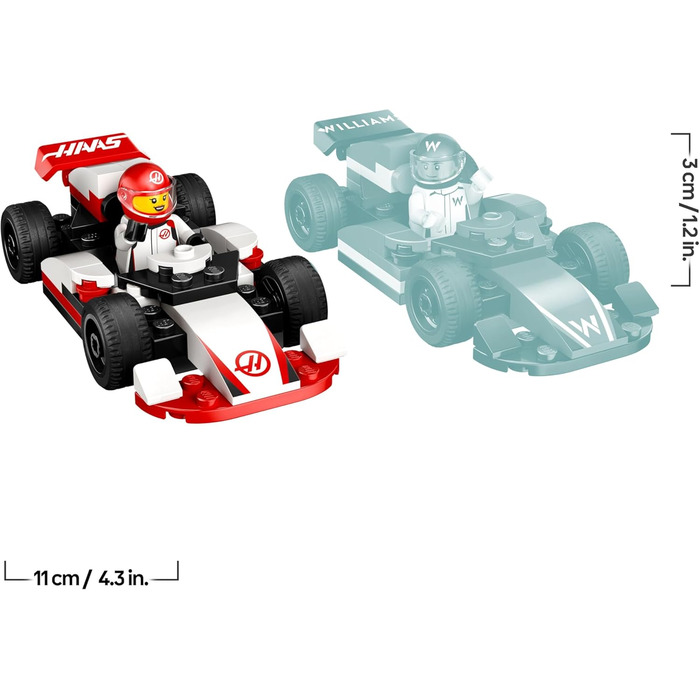 Конструктор LEGO City Боліди F1 Williams Racing та Haas F1, 92 деталі