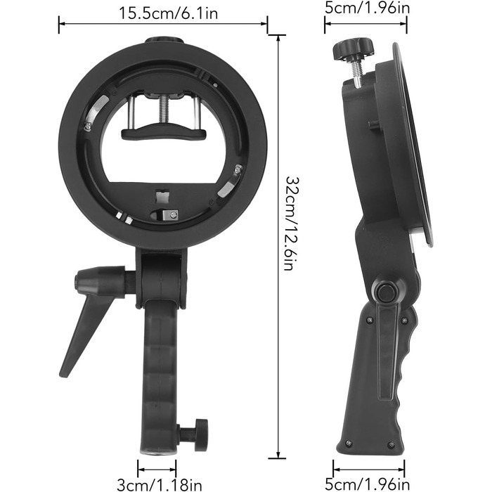 Ручний тримач кріплення спалаху S-типу для софтбоксу та відбивача косметичного посуду, портативний і складаний для зйомки зі спалахом Speedlite, сумісний із кріпленням спалаху Speedlite, конструкція
