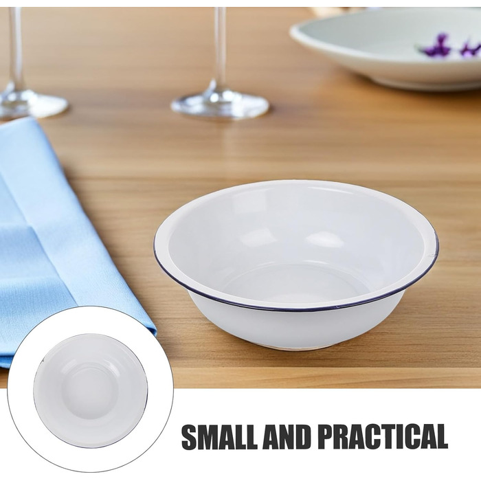 Загальна емальована чаша Біла 32 см потовщена вінтажна емальована чаша Велика побутова чаша для миття, замішування, подачі та приготування салатів