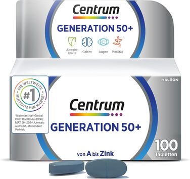 Таблетки Мультивітаміни Centrum Generation 50+, 100 шт.