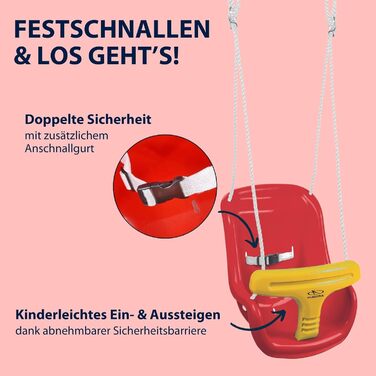 Дитячі гойдалки регульовані по висоті 120-180 см червоного/жовтого кольору для саду I Дитячі гойдалки на вулиці I Дитячі гойдалки