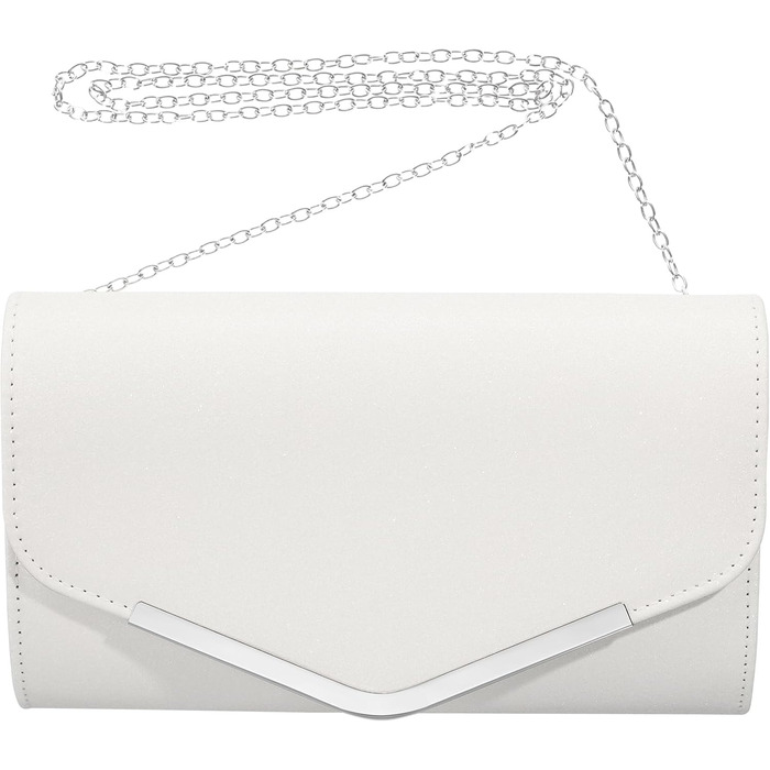 Біла жіноча сумка-конверт з ланцюжком 9,4X5,5X2 дюйма, елегантна вечірня сумочка для весілля та вечірки